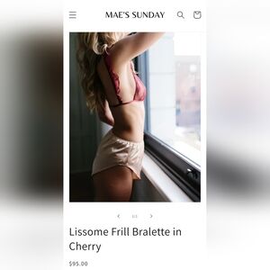 Mae's Sunday Lissome bralette cherry size small